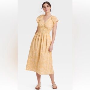 NWOT Universal Thread - Floral Yellow Midi Dress